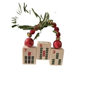 Handmade Mah Jongg, Mahjong Christmas Tree Ornament Made From Actual Tiles